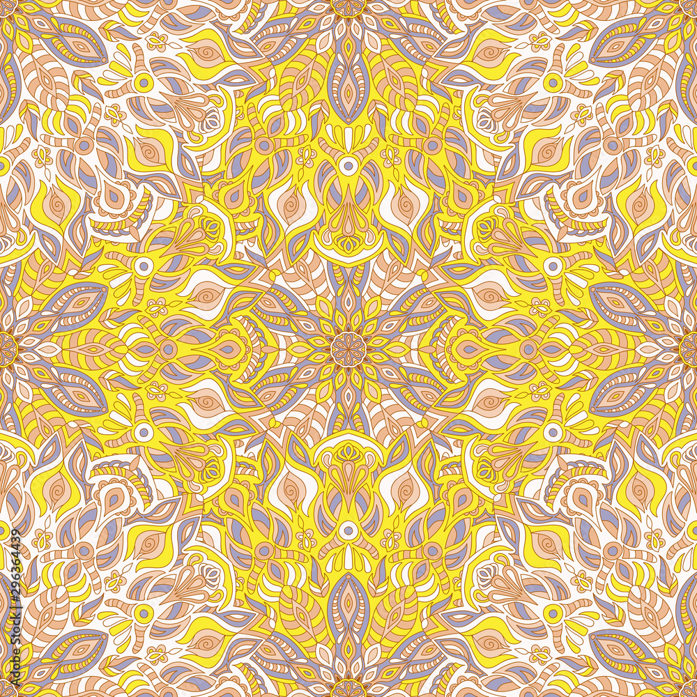 Fototapeta premium Mandala vector seamless pattern background. Tribal ornament.