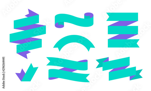 Ribbon Banner. Set of color ribbon banner for text, phrase