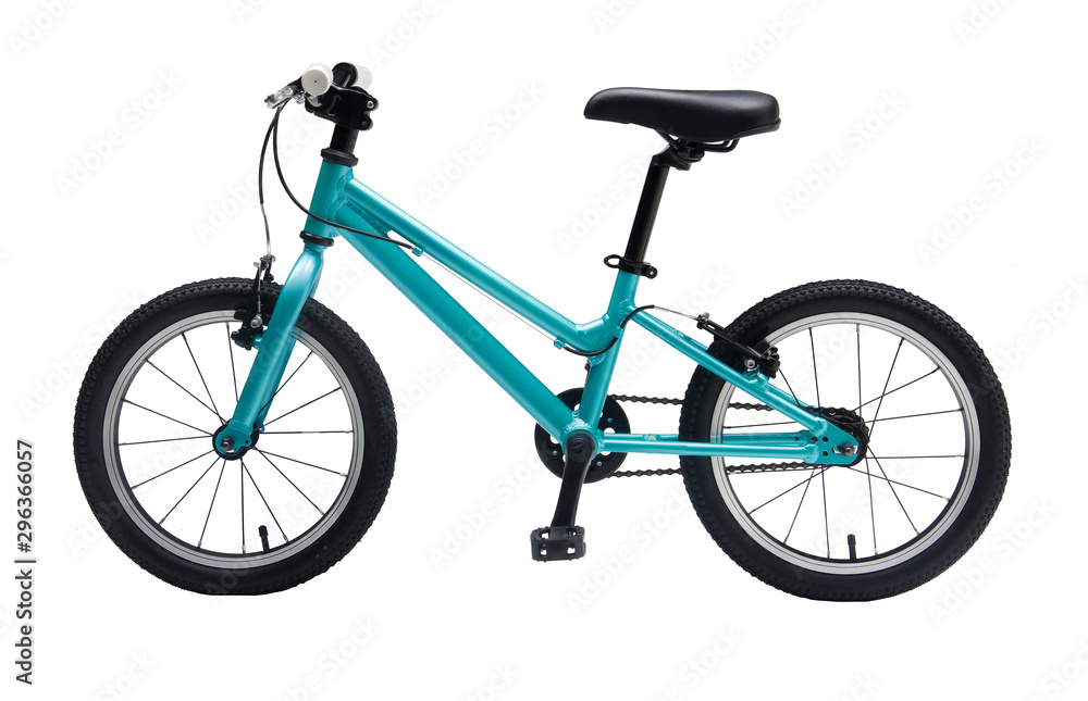 Isolated Kids Bicycle In Metallic Color Frame