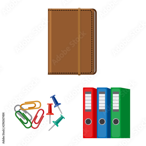 Isolated object of office and supply symbol. Collection of office and school vector icon for stock.