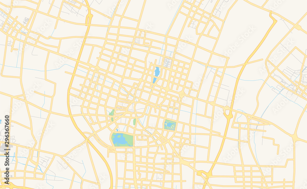 Printable street map of Zhangjiagang, China