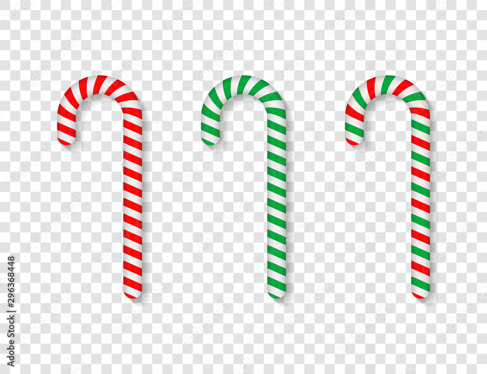 Fototapeta premium Traditional christmas candy cane. Vector stock illustration.