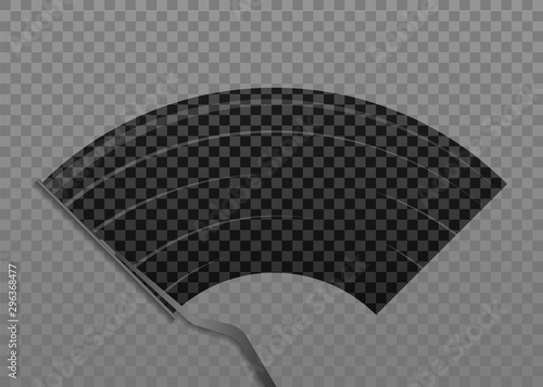 Car windscreen wipe glass, wiper cleans the windshield. Vector stock illustration