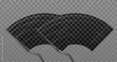 Car windscreen wipe glass, wiper cleans the windshield. Vector stock illustration