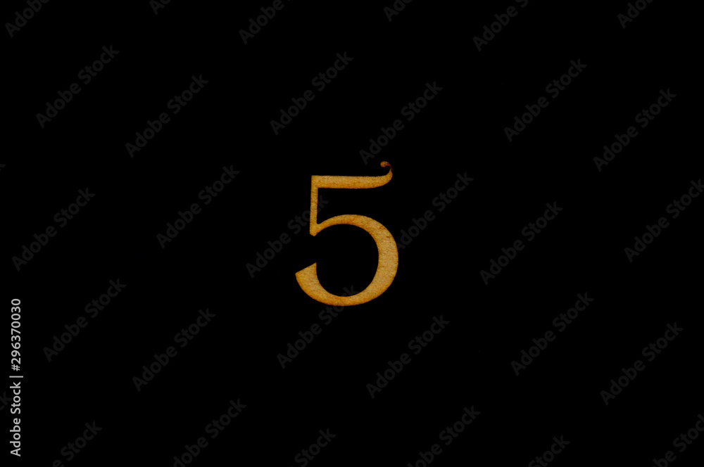 Number on black background close up Number on black background close up
