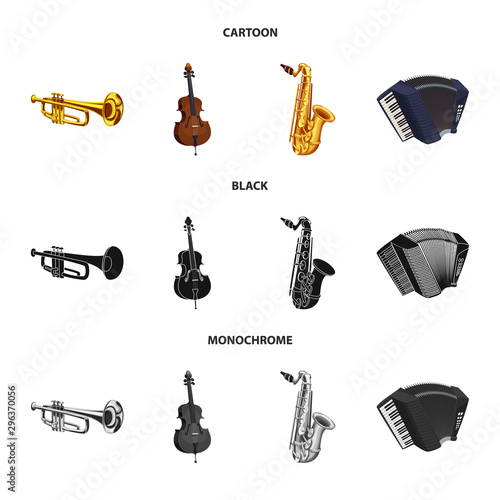 Isolated object of music and tune sign. Set of music and tool vector icon for stock.