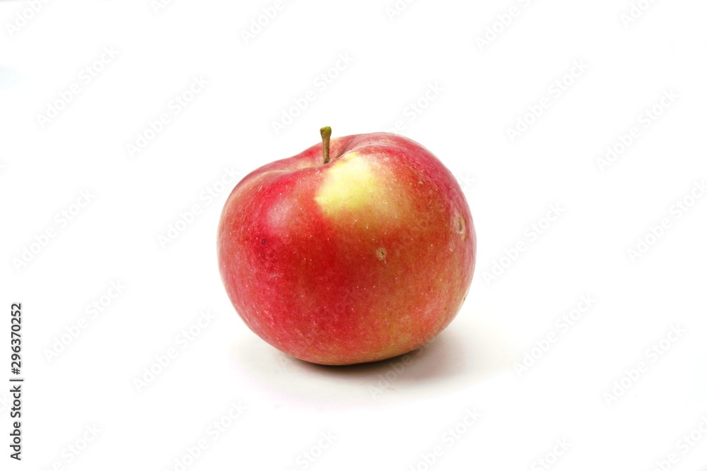 Red apple isolated on white background. Apple Clipping Path. Apple studio shooting