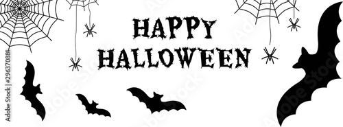 Happy Halloween Holiday yellow text background, card, banner, poster