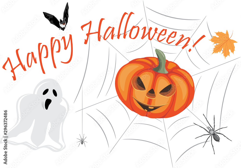 Happy Halloween. Design for greeting card