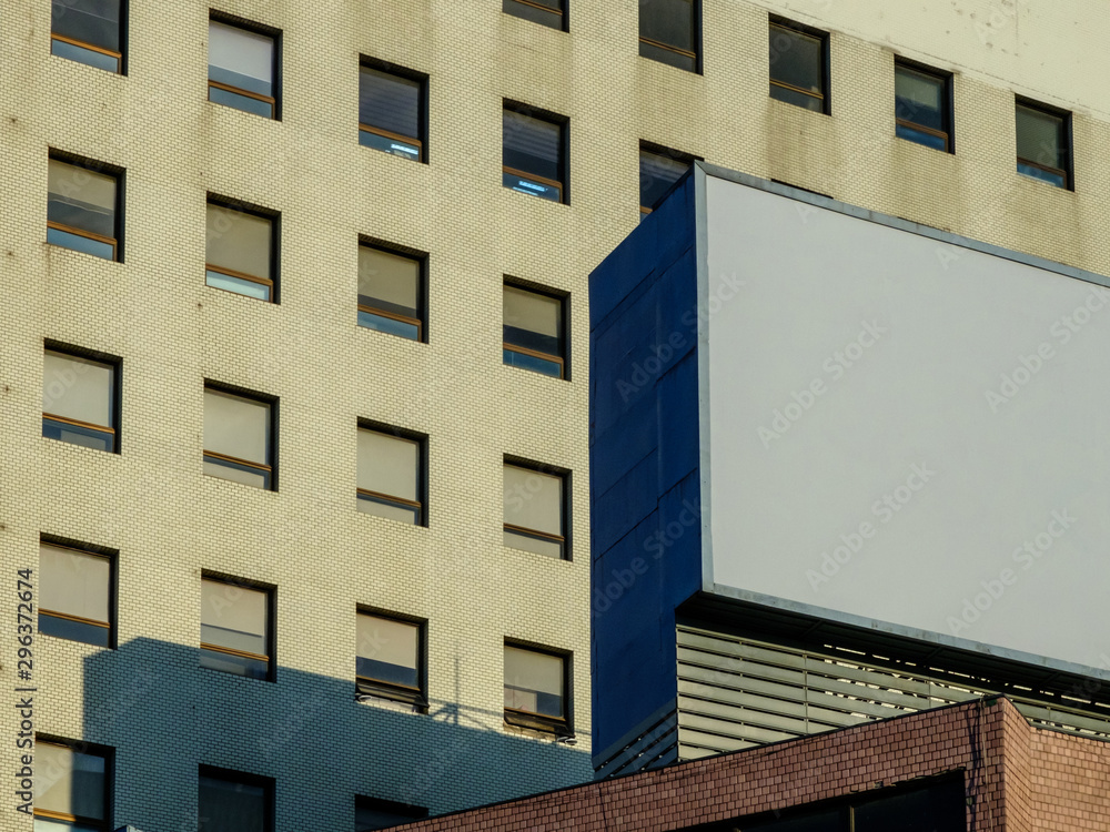 Exterior view of building with billboard Exterior view of building with billboard