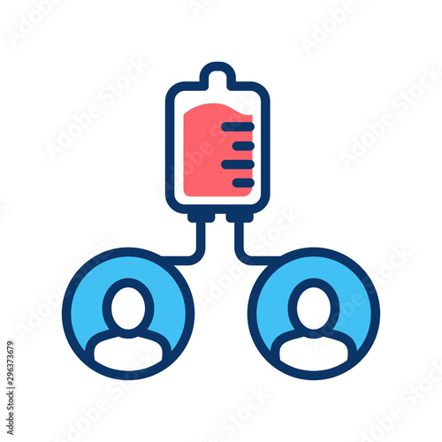 Blood transfusion color line icon. Donorship, charity concept. World Blood Donor day. Pictogram for web, mobile app, promo.