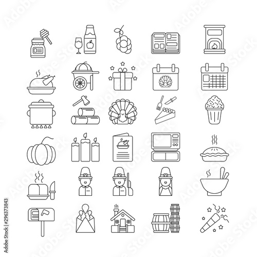 Thanksgiving Outline Icon Set (ID: 296373843)