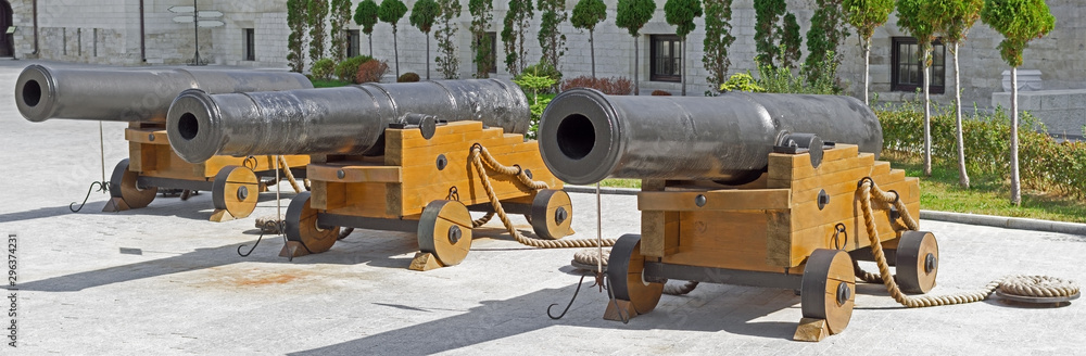 Old ship cannons in the museum