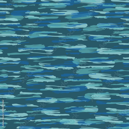 Vector brushstrokes bold seamless pattern painted in bright colors: aqua blue and green. Great for mens sportswear.