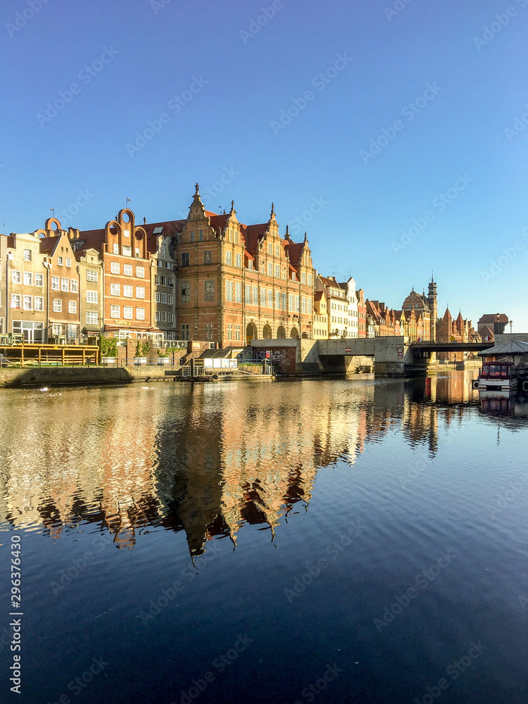 View of Motlawa river in Gdansk, Poland View of Motlawa river in Gdansk, Poland