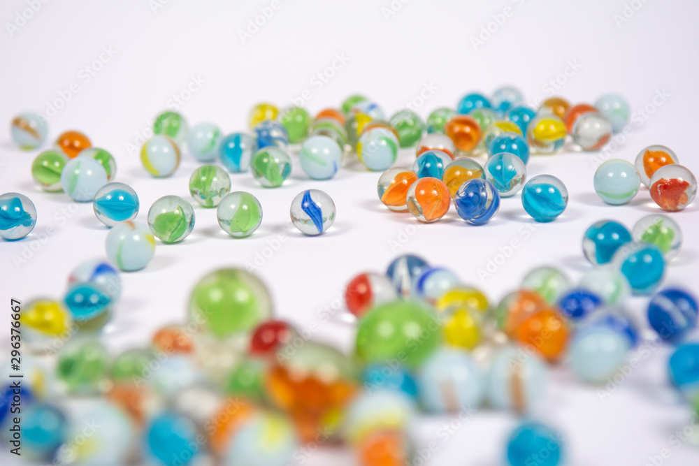 Marbles on a white background Marbles on a white background