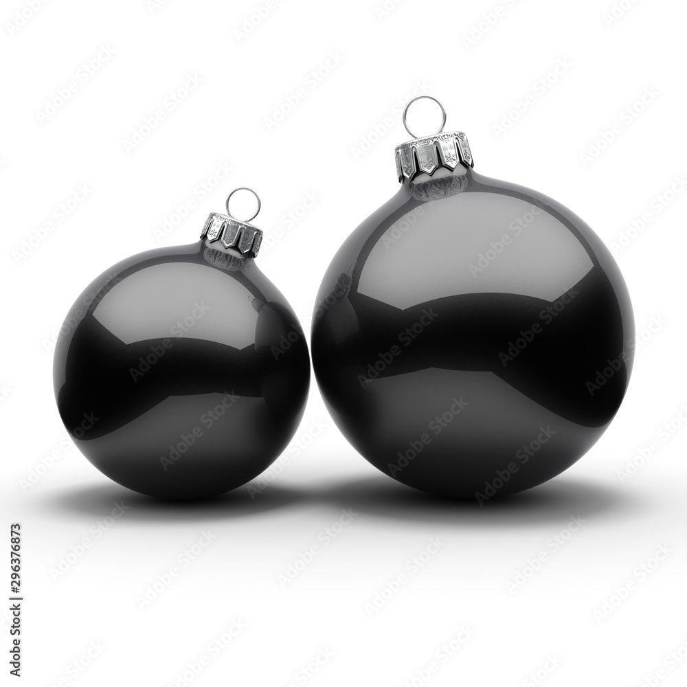 3D Rendering Black Christmas Ball 3D Rendering Black Christmas Ball