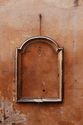 Empty picture frame on wall