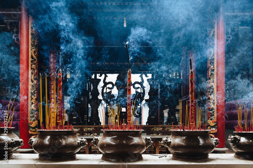 Incense burning in Buddhist temple