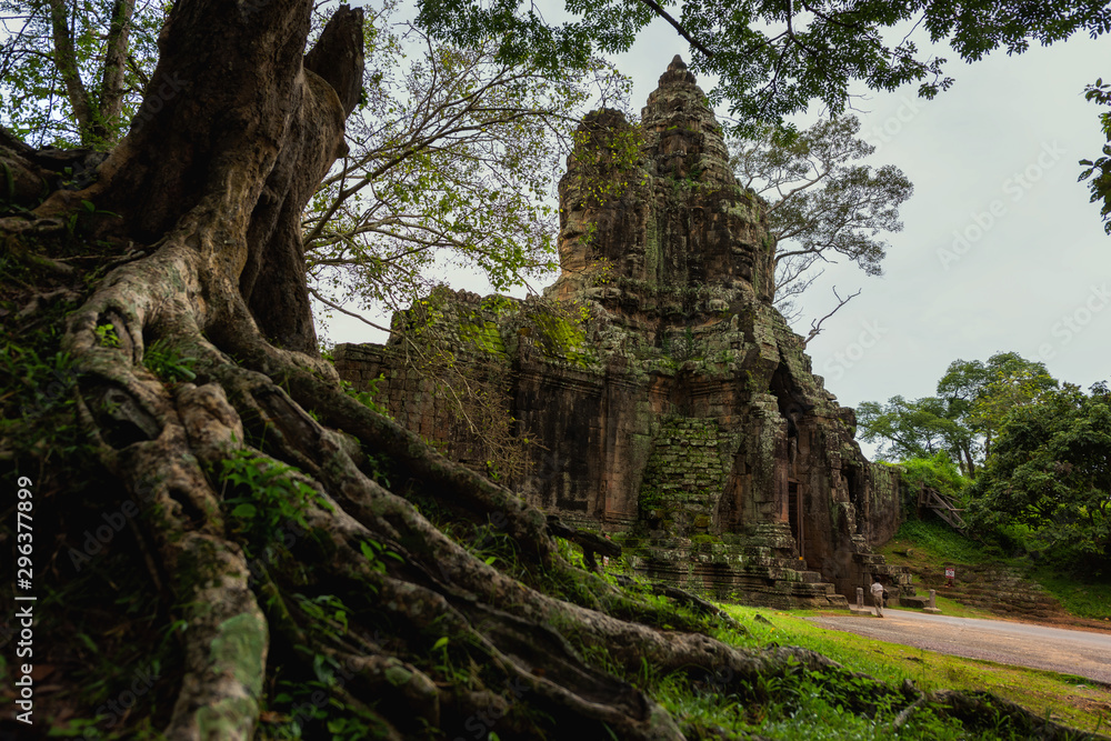 Angkor Wat is a public place in Siem Reap, Cambodia. It is a beautiful ancient architecture.