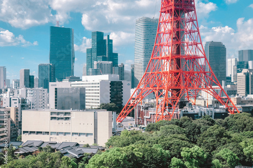 Tokyo Tower in city