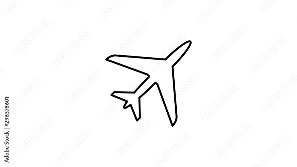 animation of line icon plane animation of line icon plane
