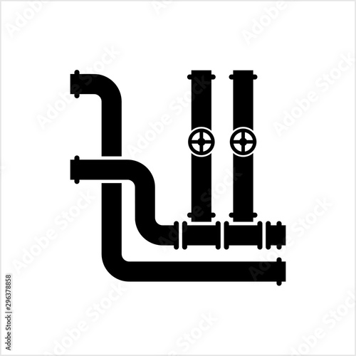 Pipe Icon, Pipe Fitting Icon, Water, Gas, Oil Pipeline, Plumbing Work