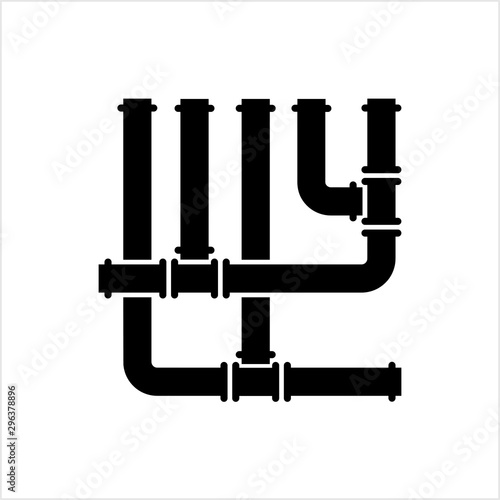 Pipe Icon, Pipe Fitting Icon, Water, Gas, Oil Pipeline, Plumbing Work
