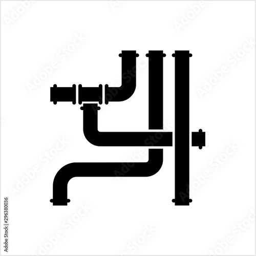 Pipe Icon, Pipe Fitting Icon, Water, Gas, Oil Pipeline, Plumbing Work