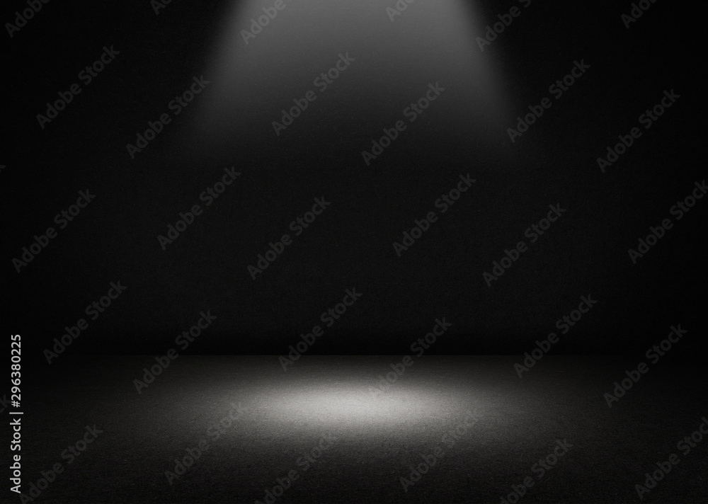 Concrete Studio room with gradient background and light fair. Abstract ...
