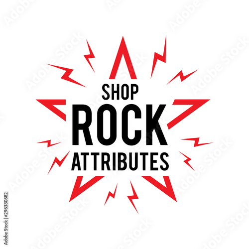 Vector logo for rock shop paraphernalia and symbols