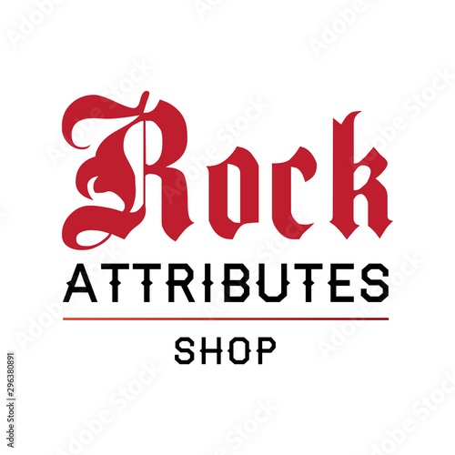 Vector logo for rock shop paraphernalia and symbols