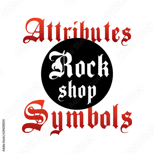 Vector logo for rock shop paraphernalia and symbols