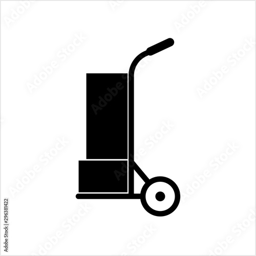 Hand Truck Icon, Hand Trolley Icon, Platform Trolley