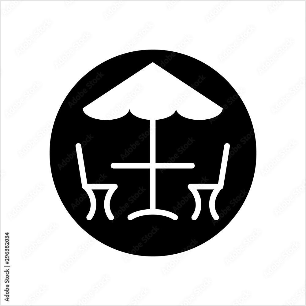 Table Chair Under Umbrella Icon Design Table Chair Under Umbrella Icon Design