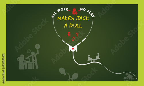 balloon on a background - all work - no play - jack - dull - heart boy - vector - 