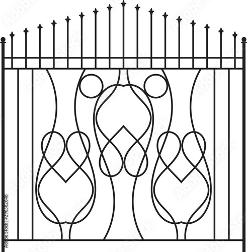 Wrought Iron Gate, Ornamental Design