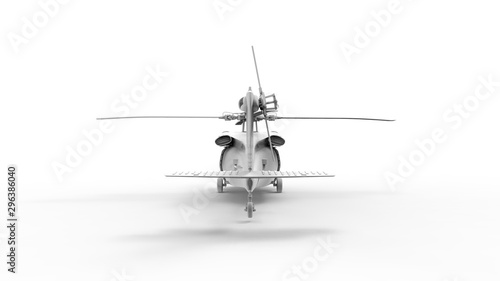 3d rendering of a modern millitary helicopter isolated in white background photo