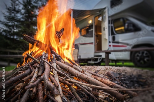 RV Park Camping Fire