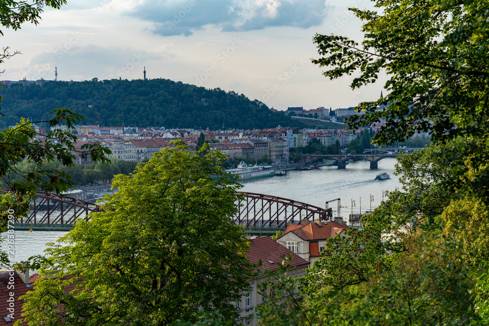 Obraz premium Aerial view of Prague Czech Republic from Vysehrad.