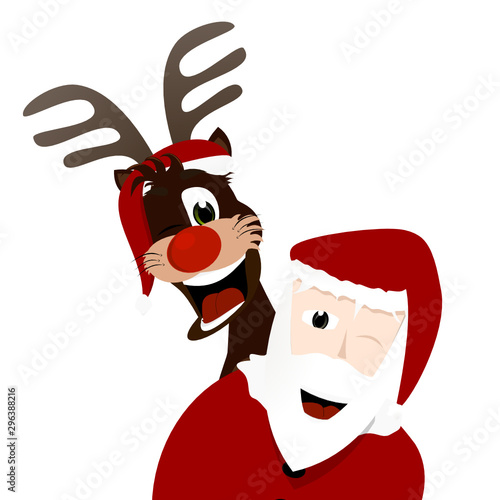 Santa Klaus und Rudolf
