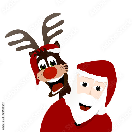 Santa Klaus und Rudolf