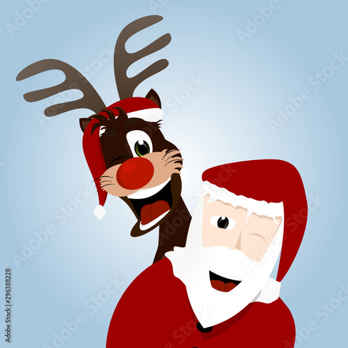 Santa Klaus und Rudolf