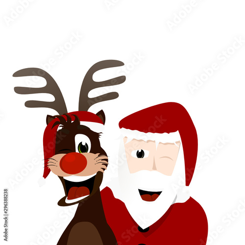 Santa Klaus und Rudolf