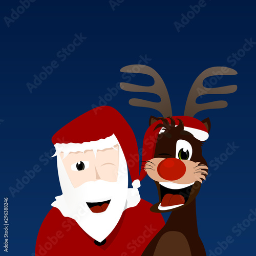 Santa Klaus und Rudolf