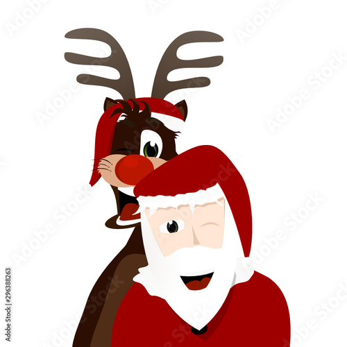 Santa Klaus und Rudolf
