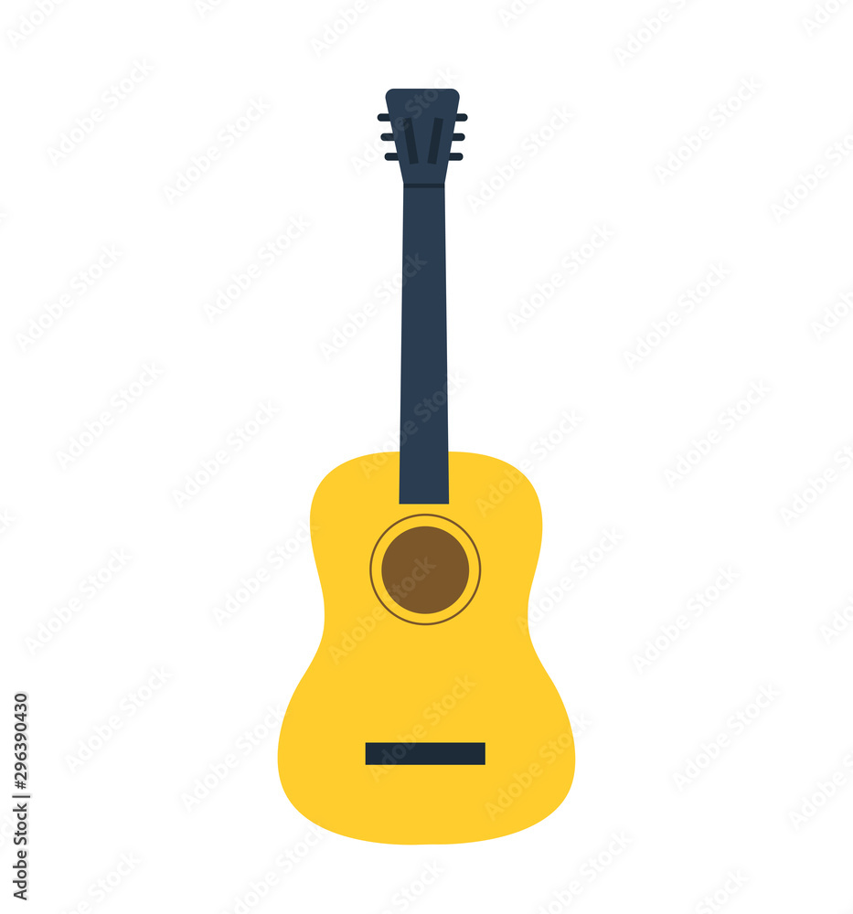 Fototapeta premium Guitar icon vector classical wooden guitar isolated