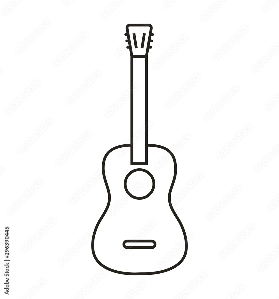 Guitar line icon vector acoustic musical instrument sign Guitar line icon vector acoustic musical instrument sign