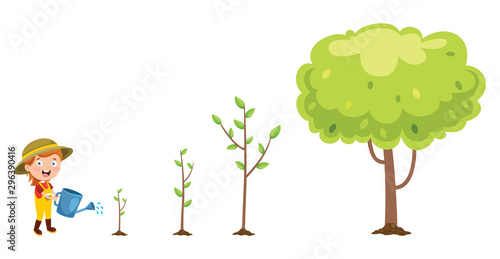 Little Children Gardening And Planting
