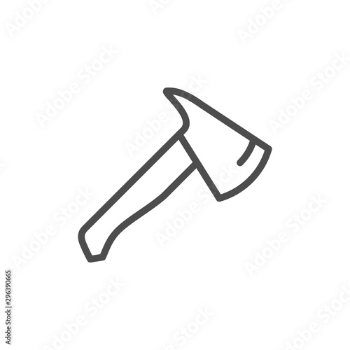Metal axe line outline icon